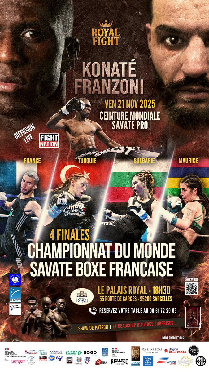 FightNationTV's tweet photo. Demain en direct sur FIGHT NATION plateforme et sur FIGHT NATION FREE Championnat du monde de Savate boxe française https://t.co/Xsx7EzEF3N