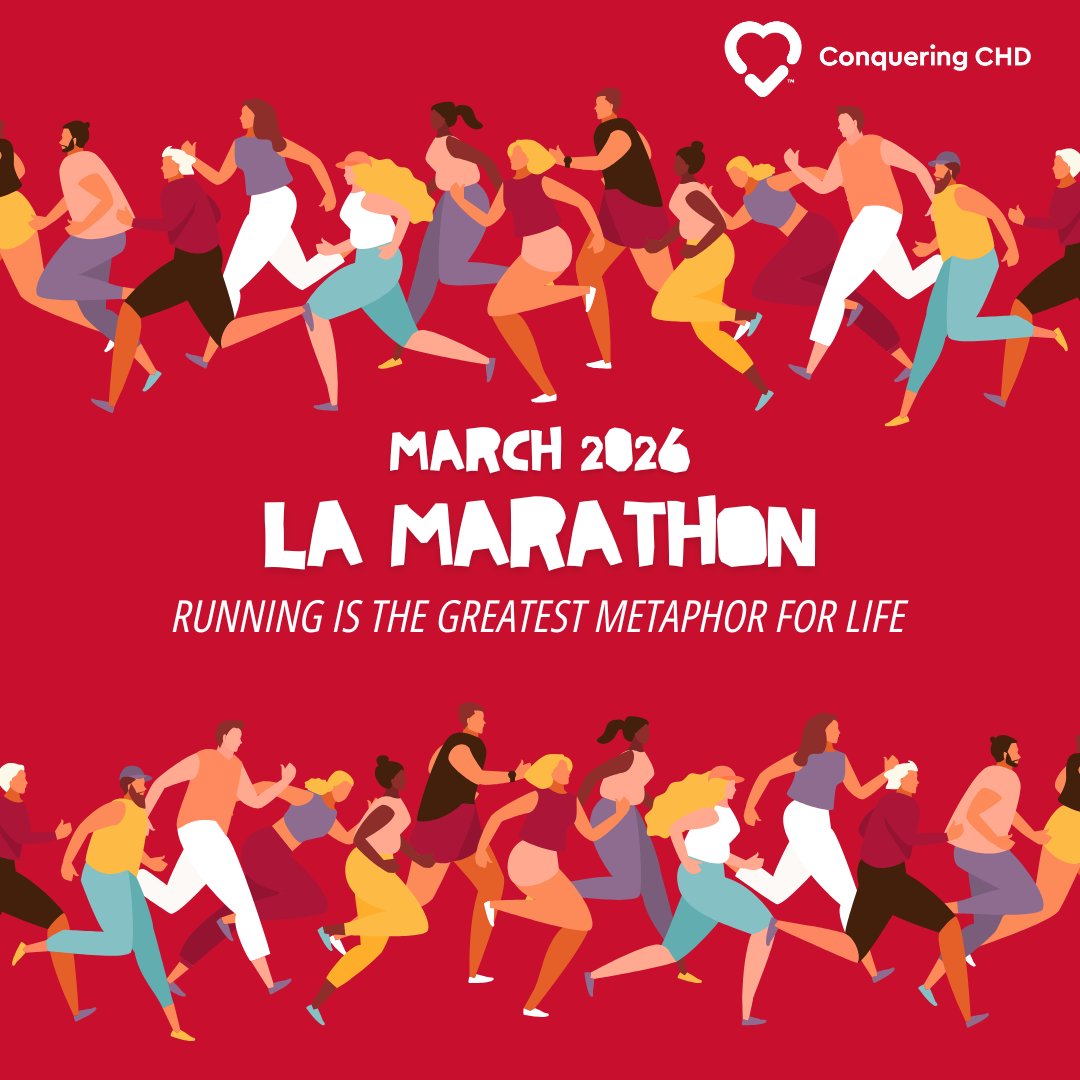 conqueringchd's tweet photo. Get Moving! Spots are filling up! Join us for the 2026 LA Marathon on March 8! Fundraise $700 for Conquering CHD and earn fun incentives! 
Details: https://t.co/BwsMXLlMJw 

#LAMarathon2026 #ConqueringCHD #RunForACause https://t.co/nuS9trVyRZ