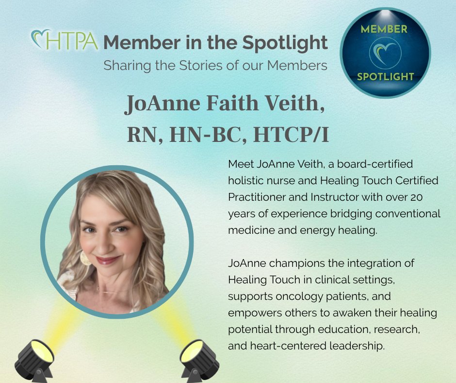 HTProgram's tweet image. 🌿 New Member Spotlight!

JoAnne Faith Veith, RN, HNB-BC, HTCP/I shares her journey from state health systems to holistic healing.

🧘‍♀️ Learn how she brings Healing Touch into hospitals + oncology

#HealingTouch #HTPAEvents #EnergyHealing #MemberSpotlight