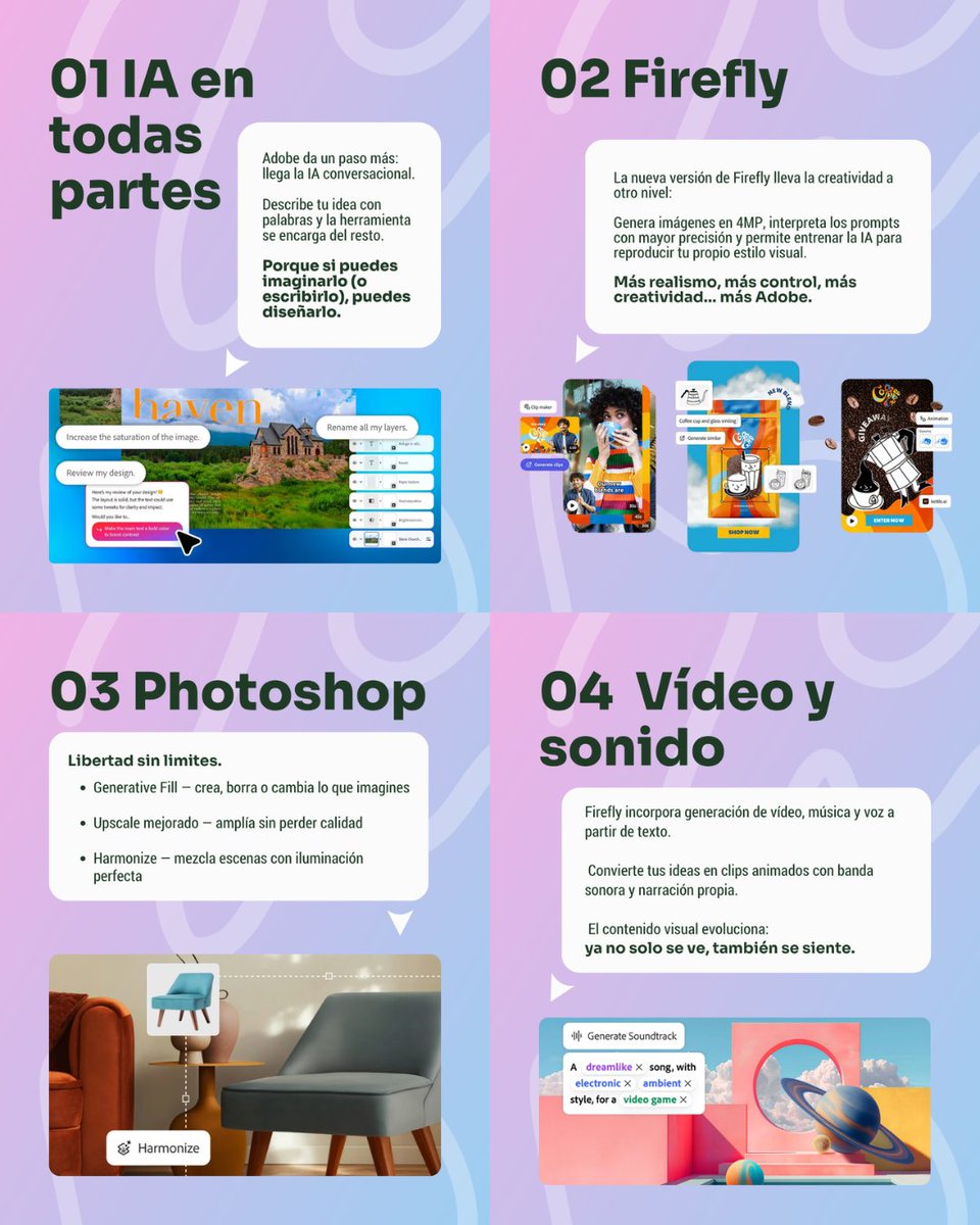 gurenet's tweet image. @adobe vuelve a mover ficha con nuevas funciones en su ecosistema creativo. 🚀

 En #Gurenet ya las estamos probando para ver cómo incorporarlas a nuestros servicios y seguir mejorando lo que ofrecemos.
¿Qué novedad te gustaría probar primero?

 #Adobe #AdobeCreativeCloud