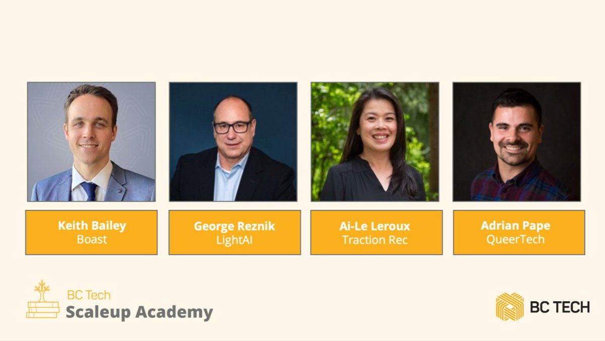 wearebctech's tweet image. How can BC companies stand out and scale with AI? 

In our recent Scaleup Academy session, experts from @BoastCapital @TractionRec @queertechhq &amp;amp; @lightaihealth shared how BC companies are using AI to drive operational excellence.

Read more: linkedin.com/posts/bctech_h…