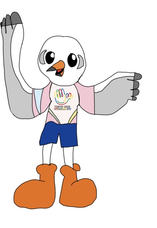 Sportmascotfan's tweet image. Wave for Yuriito #mascotverse #Deaflympics2025 #Tokyo2025 #Deaflympics #Fanart #deaflympicmascot