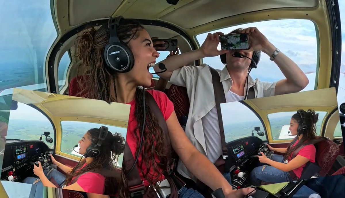 baddiesolari's tweet image. Mk and Peder, being malia&apos;s proud brothers and  taking photos while she was piloting the plane 🥺