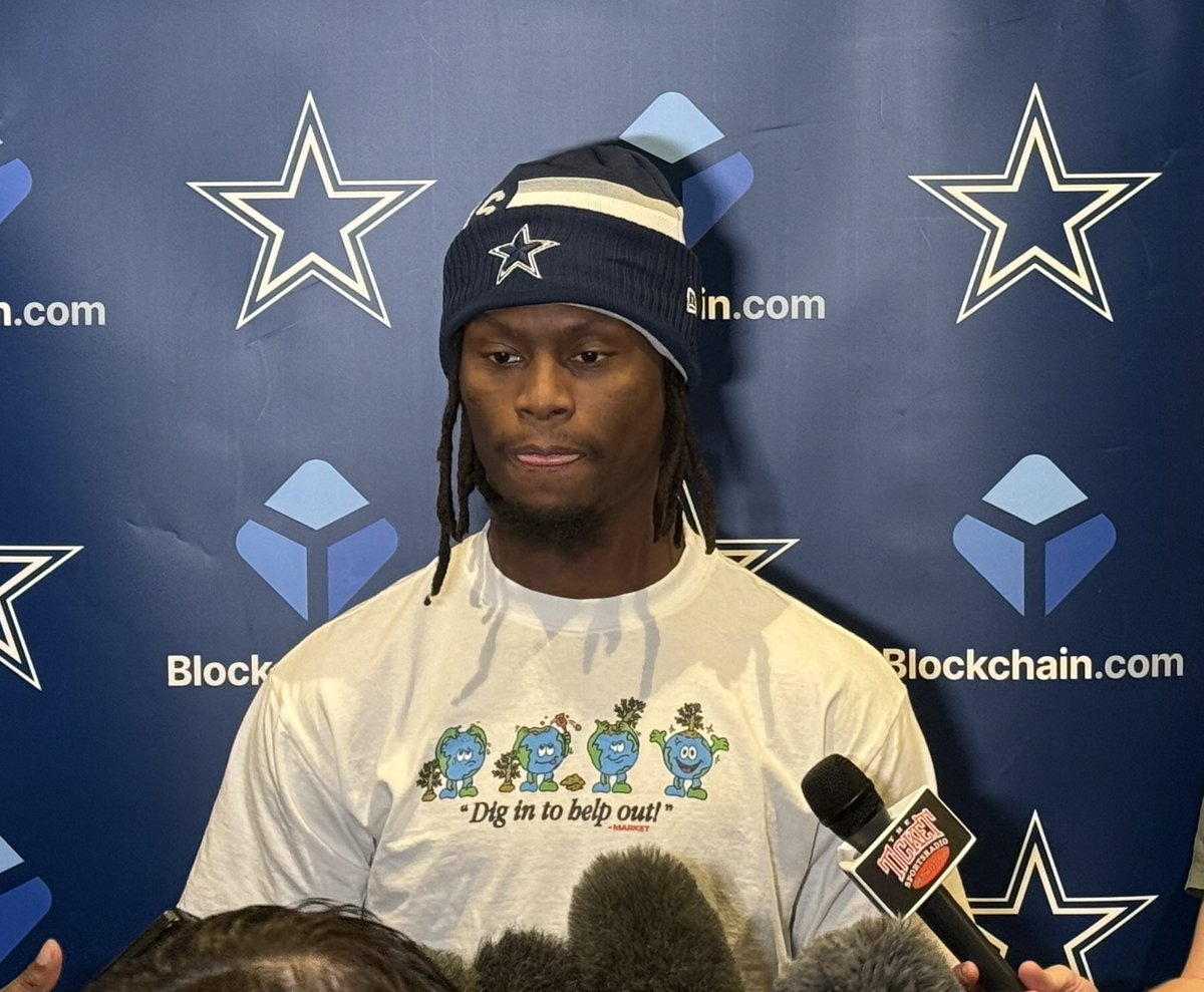 jonmachota's tweet image. Cowboys WR George Pickens when asked about his contract situation: “I’d love to be back. Especially with (CeeDee Lamb and Dak Prescott), all the guys really.”

When asked if he’d sign the franchise tag: “I’d probably have to wait until that comes. I can’t really see into the…