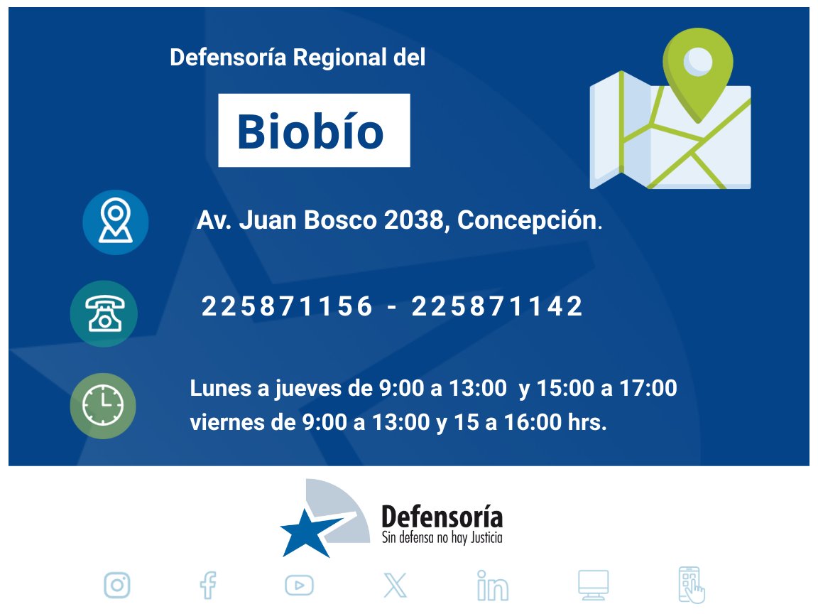 También estamos en cada región
🙌  Revisa horarios y oficinas en el Biobío
👉 dpp.cl #AtenciónPresencial #AccesoALaJusticia #SinDefensaNoHayJusticia