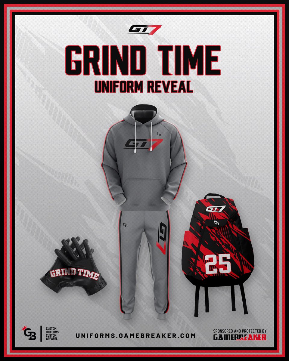 GrindTime7v7's tweet image. Red Raider inspired. 
GrindTime approved.

Custom @gamebreakerhg uniforms and gear — elevating our look and standard.

🔥📈