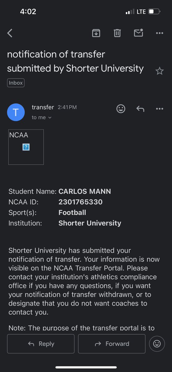 Officially in the portal
5’9 185
2 years of eligibility remaining
