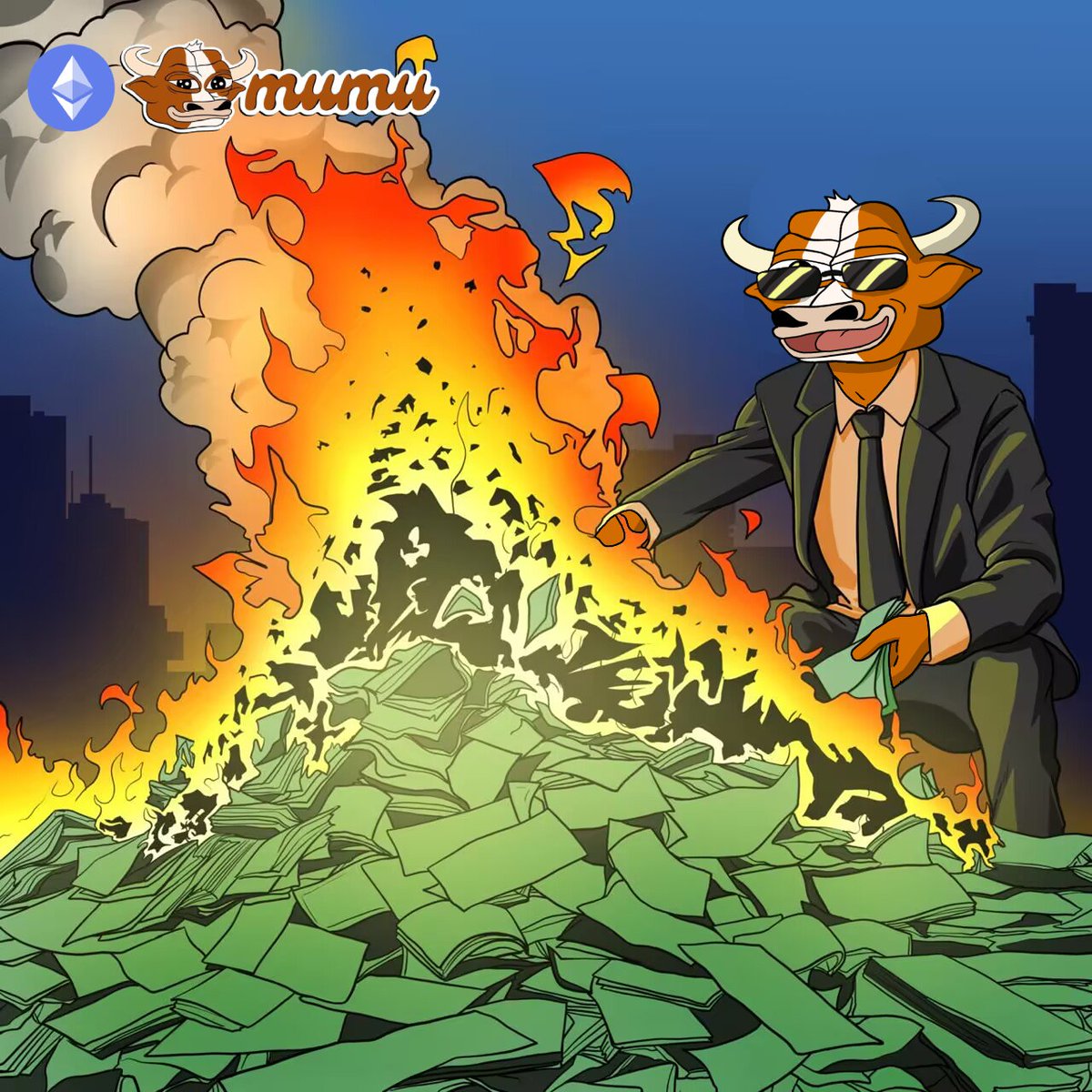 mumucoineth_'s tweet image. Over 30% of the supply was burnt out of pure bullishness.

$MUMU