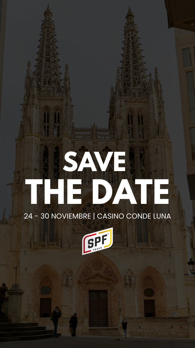 SPFpoker's tweet image. 📅 SAVE THE DATE
24 – 30 NOVIEMBRE | CASINO CONDE LUNA

León nos espera con una semana de puro póker SPF.
Nuevo destino. Nueva energía. Misma emoción.

¿Listo para desbloquear esta parada? ♠️🔥

#SPF #León #CondeLuna #SaveTheDate #PokerLife
