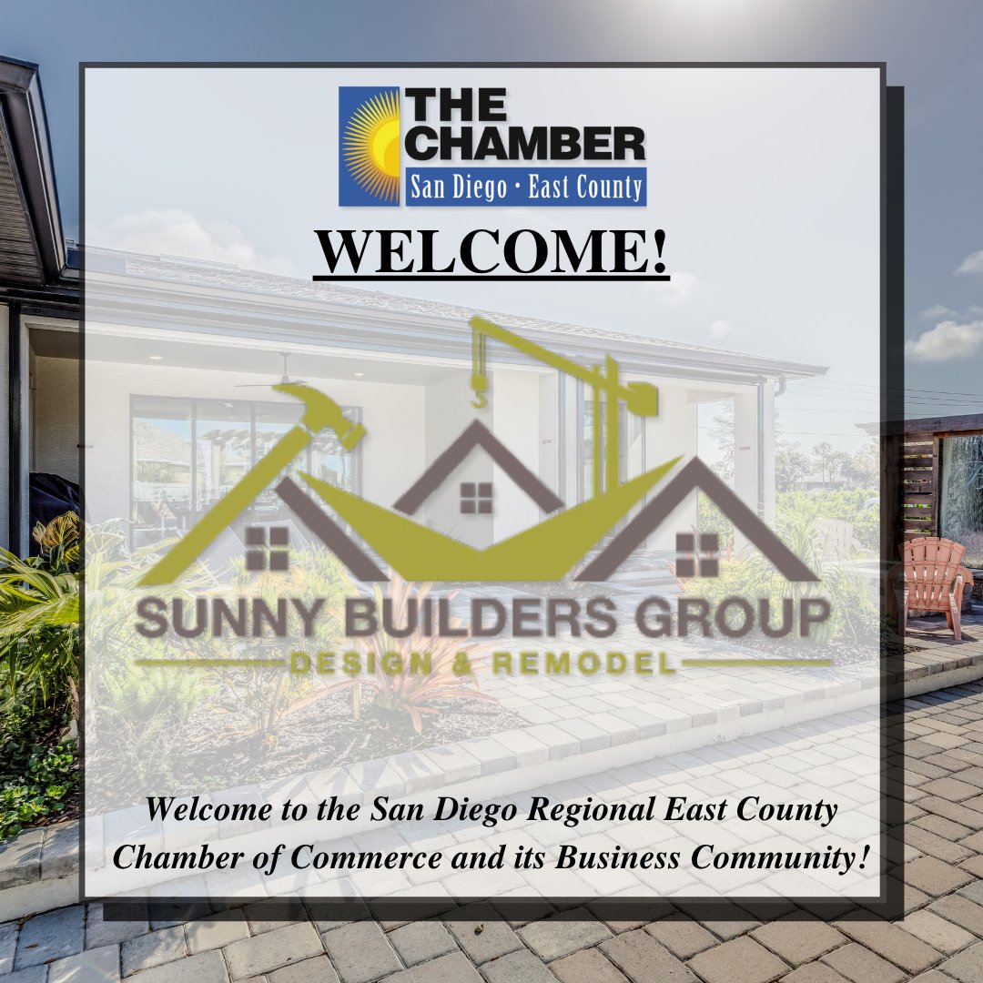 sdeccc's tweet image. Please welcome to The Chamber, Sunny Builders Group! At Sunny Builders Group SD, they transform spaces with exceptional craftsmanship and innovative designs. Check them out! #SDECCC 

sunnybuildersgroupsd.com