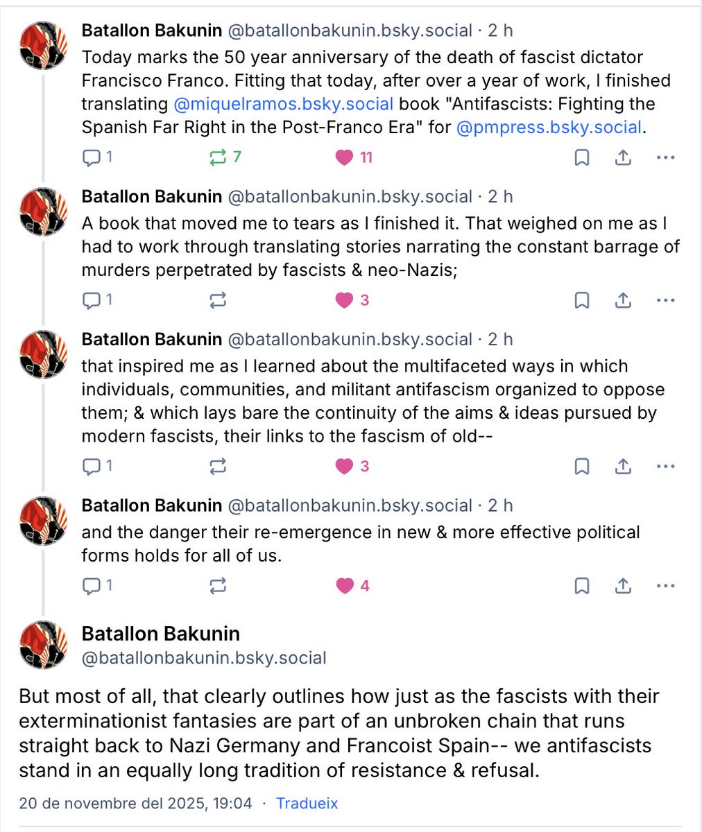 Miquel_R's tweet image. Justo hoy ha terminado de traducirse mi libro &apos;Antifascistas&apos; al inglés, que verá la luz próximamente en @PMPressOrg . El compañero que lleva meses trabajando en ello, un viejo amigo a quien le estoy enormemente agradecido, ha dejado algunas impresiones tras finalizar el trabajo.