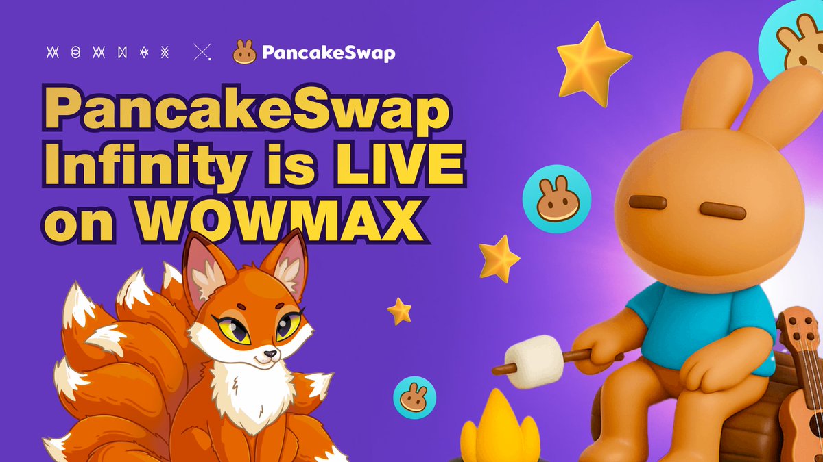 WowmaxExchange's tweet image. 🥞 WOWMAX integrates @PancakeSwap Infinity

PancakeSwap Infinity is live — and WOWMAX now routes through it to give you faster, cheaper, and more efficient swaps than ever.