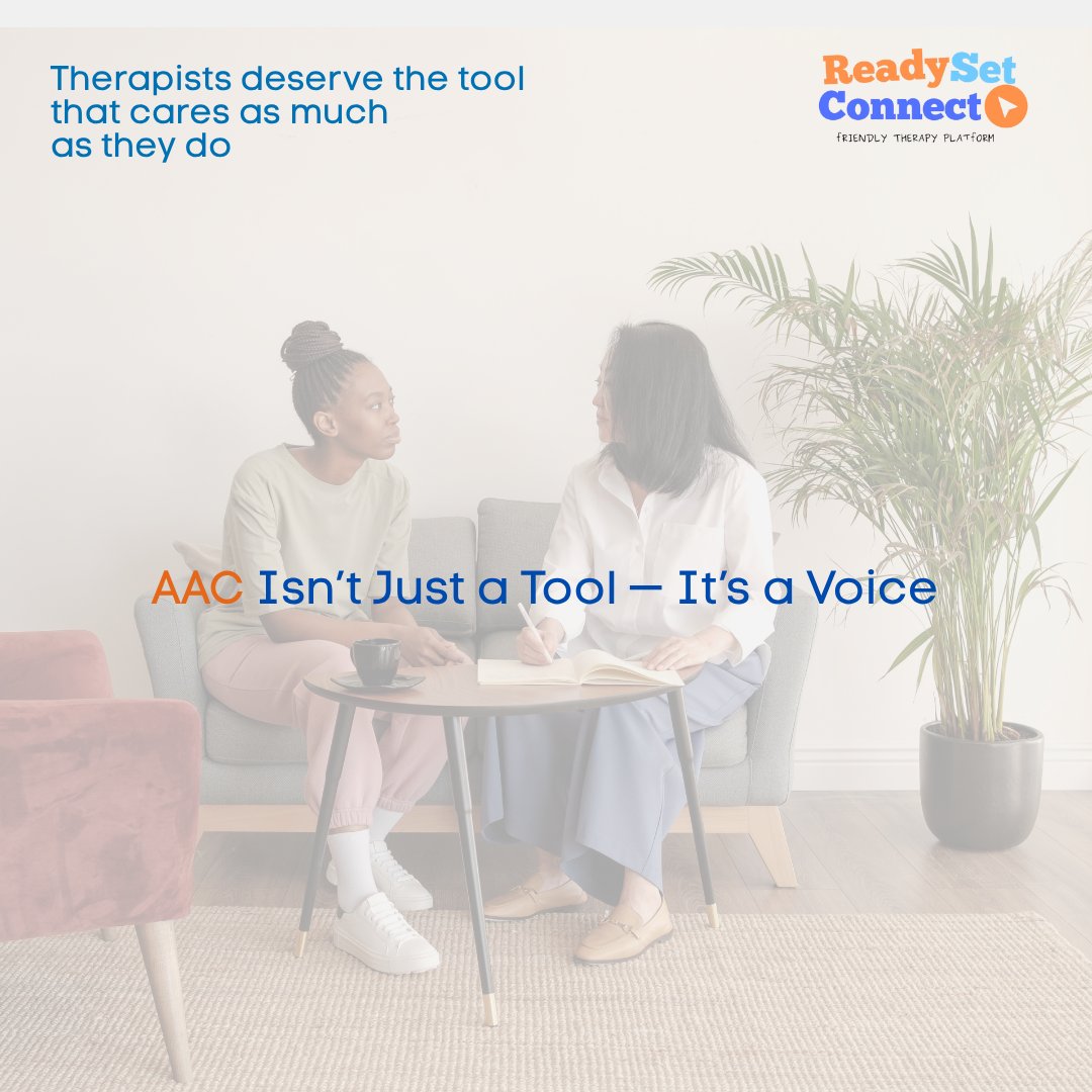 set_connect's tweet image. AAC — from high-tech devices to simple boards — changes everything.
But using it consistently takes time… unless your system works with you.
ReadySetConnect keeps all in one place so you can focus on what matters:
✨ Helping clients find their voice.

🌍 ReadySetConnect.com