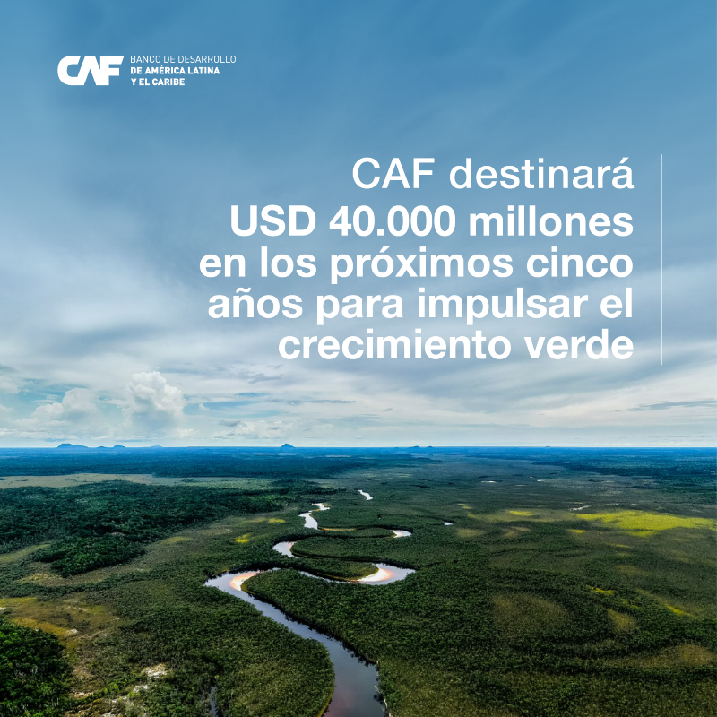 AgendaCAF's tweet photo. USD 40.000 millones para impulsar crecimiento verde en América Latina y el Caribe.
CAF financiará transición energética justa, biodiversidad, agua, movilidad y agricultura sostenible.
Más inversión verde y más acción climática desde la región para el mundo.