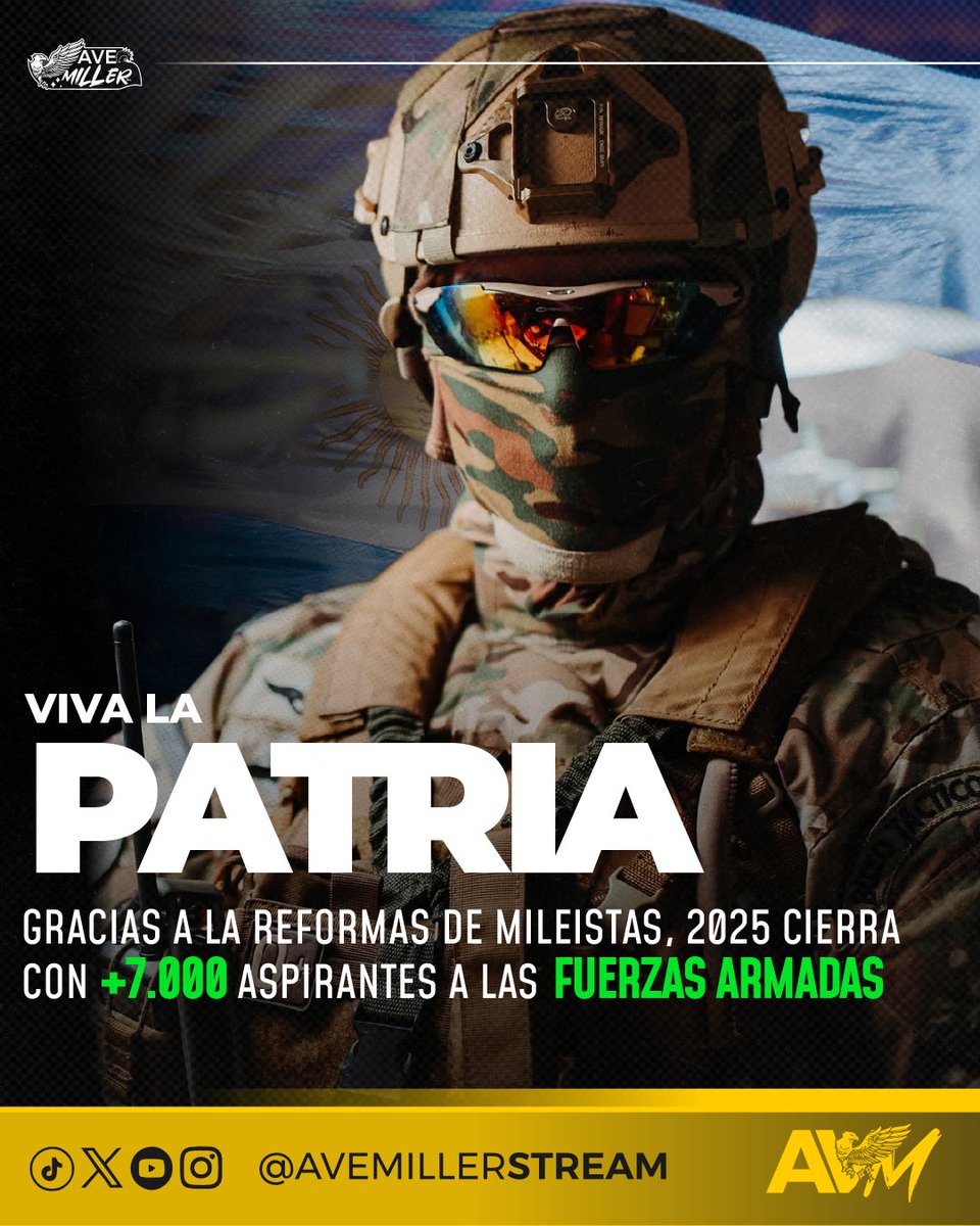 Luis Petri logró en 2 años lo que otros no pudieron en 20:
compró F-16, subió el presupuesto sin imprimir un peso
y hasta hizo que 7.000 pibes quieran ponerse el uniforme.

#Petri #FFAA #Argentina
