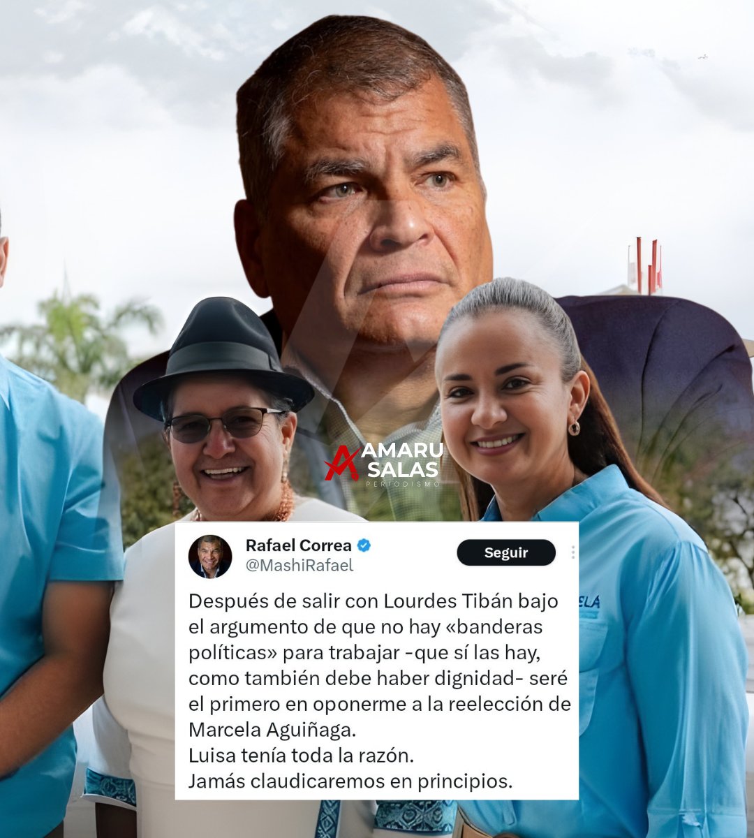 🔴 #URGENTE | Rafael Correa retira su apoyo a Marcela Aguiñaga y cuestiona su cercanía con políticos que han "insultado al correísmo".

#Ecuador