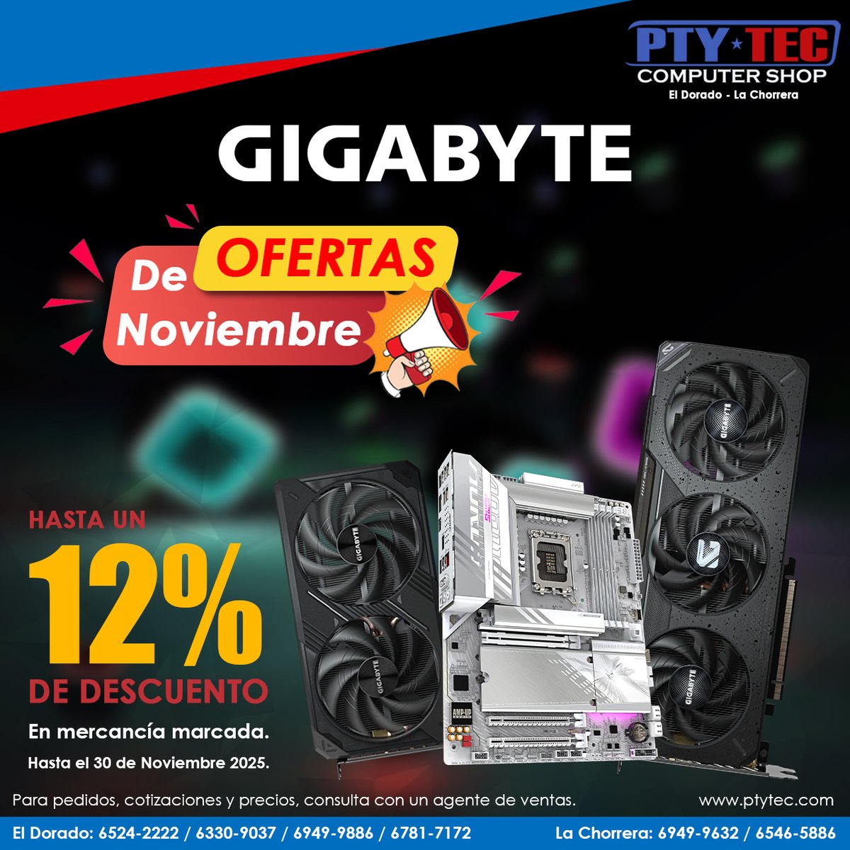 ptytec_computer's tweet image. ⚡¡Rinde al máximo! 🖥️
Hasta 12 % de descuento en productos seleccionados de la marca.
Promo válida hasta el 30 de noviembre 🔥

Catálogo: ptytec.com/product/offer?…

#PtytecComputerShop #GIGABYTE #HardwarePro #DescuentoTech #BlackFridayDeals