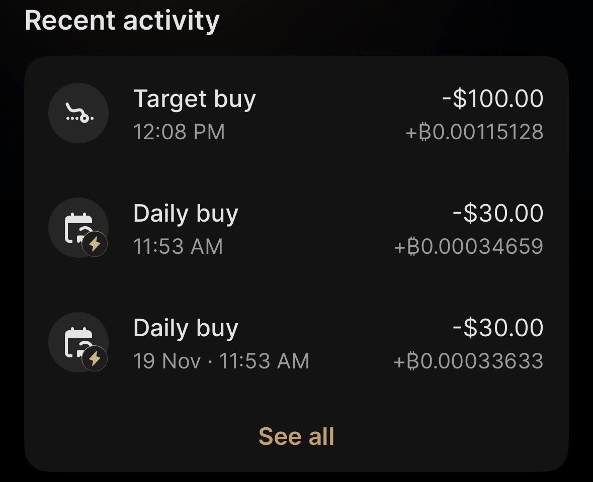 Love stacking $btc with the river app!

Target buy executed today :) 

Avg cost below 100k now