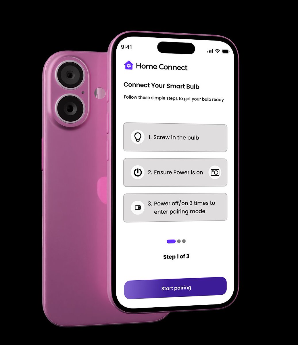 Adeniyi_Jamiu1's tweet image. &quot;Smart Home Setup, Simplified!
I designed an intuitive onboarding flow for a Smart Home app, tackling the UX challenge of connecting a smart bulb. The solution focuses on Clarity, Visibility and efficiency.
#figma #UIUXDesign #UI