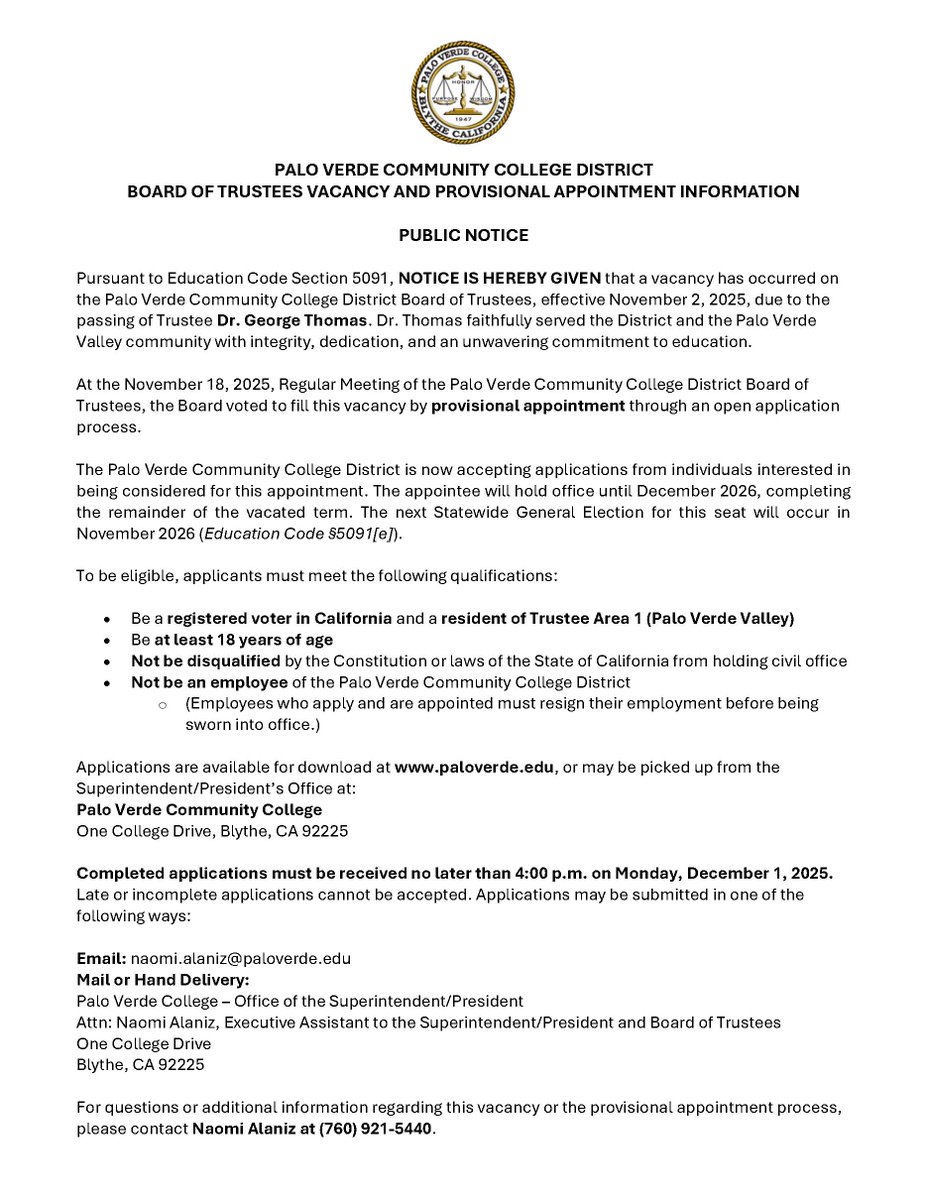 Palo Verde College tweet media