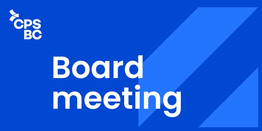 The CPSBC Board is meeting this week. View the agenda and minutes from previous meetings on our website: ow.ly/gWqC50RXeC4