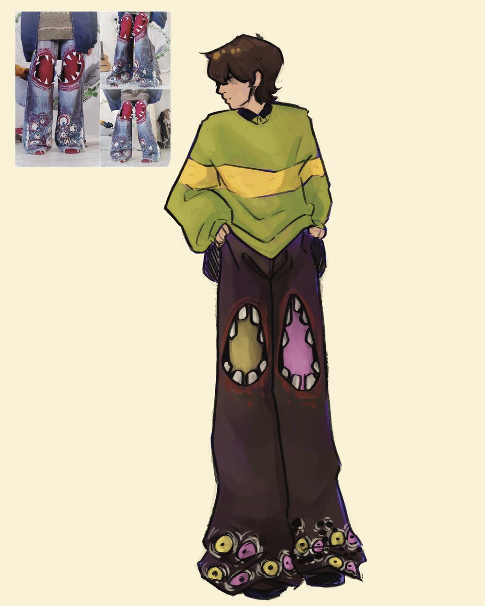 SadSparky_2424's tweet photo. I saw these cool pants on Pinterest and felt inspired #deltarune #krisdreemurr https://t.co/wI5e6FkQN4