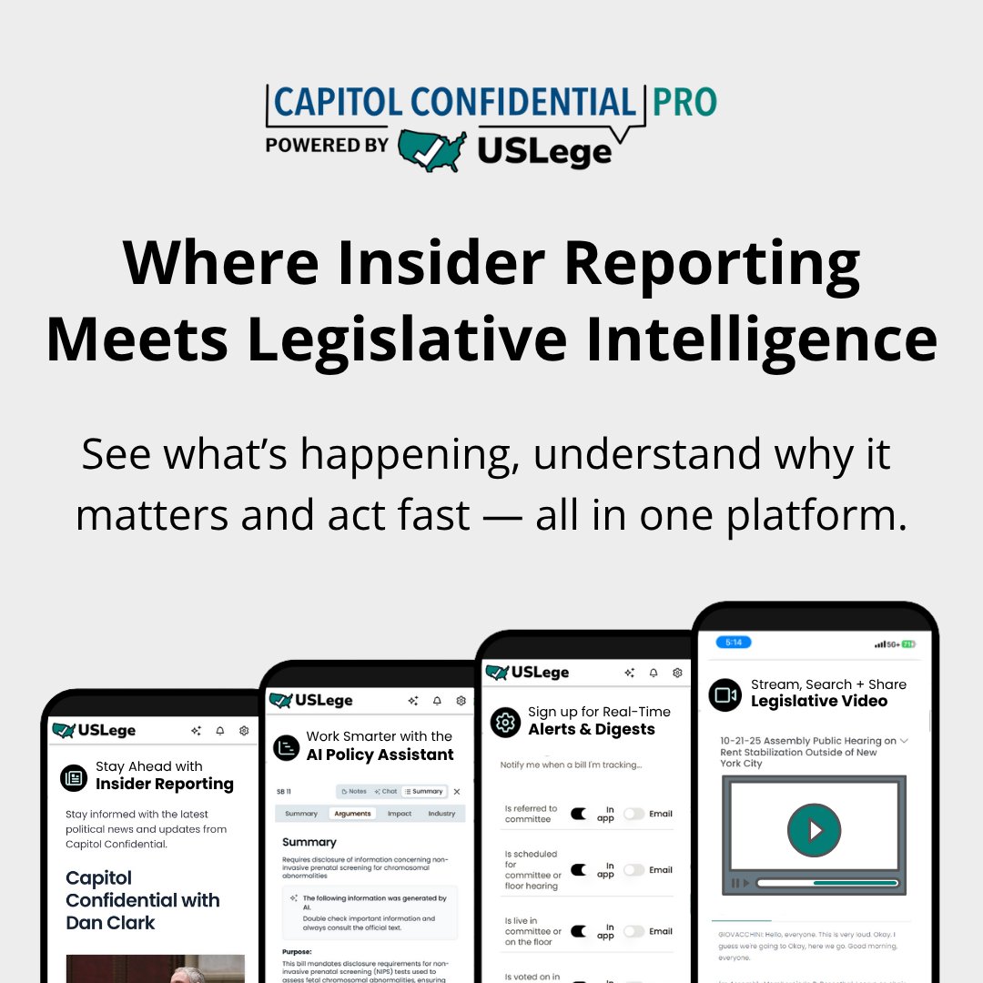 BIG NEWS <a href="/USLege_ai/">USLege</a>  + <a href="/Hearst/">HEARST</a> are launching Capitol Confidential Pro, combining award-winning journalism from <a href="/DanClarkReports/">Dan Clark</a> <a href="/timesunion/">Times Union</a> with AI-powered legislative intelligence.

Launching in NY today, CA in 2026. 🚀 Learn more in the comments.