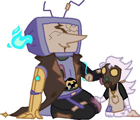 shipperlion's tweet photo. some arts i made for my bro's @pseudosci_rave #steamgrave au. they're a little bit dated but i love these tragic goobers dearly #spamtenna #deltarune https://t.co/5QyRyQh4lW