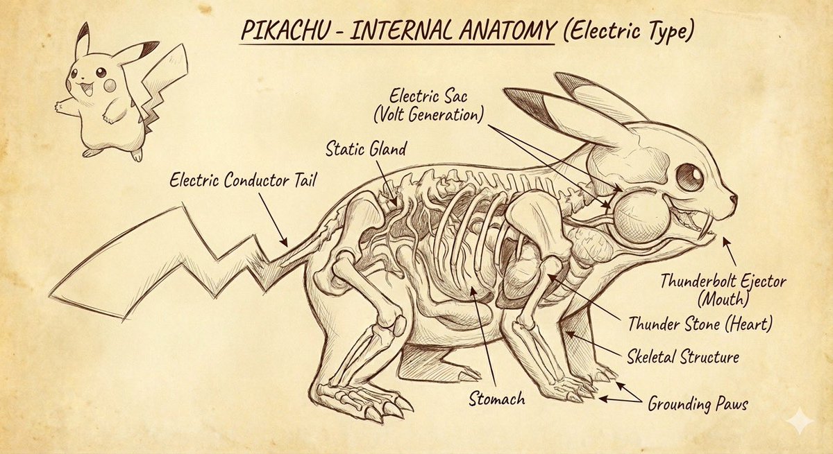 jsonprompts's tweet image. 🍌🍌 The consistency coming out of Nano Banana Pro is honestly next-level. 

Every generation feels precise, stable, and intentionally crafted. 

Big shout-out to @GoogleAI for the innovation.

Breaking down the anatomy of a Pokémon 👇