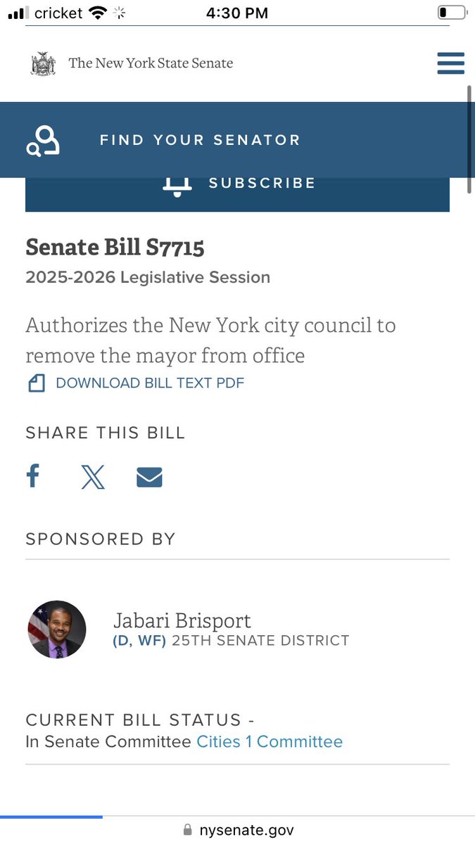 Who else wants <a href="/JabariBrisport/">Jabari Brisport</a> and <a href="/HarveyforNY/">Harvey Epstein</a> Bill in Albany  to allow the <a href="/NYCCouncil/">New York City Council</a> <a href="/JulieMenin/">Julie Menin</a> to remove <a href="/ZohranKMamdani/">Zohran Kwame Mamdani</a> from <a href="/NYCMayorsOffice/">NYC Mayor's Office</a> <a href="/NYCMayor/">Mayor Eric Adams</a>? I do! <a href="/ZohranKMamdani/">Zohran Kwame Mamdani</a> became the Muslim <a href="/andrewcuomo/">Andrew Cuomo</a> <a href="/ericadamsfornyc/">Eric Adams</a> instead of the guy we saw in the primary. Sellout!