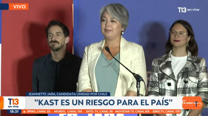 🔹Jeannette Jara acaba de advertirnos por enésima vez que J.A. Kast es un riego para el país.

Por ello ha reforzado su comando con Gonzalo Winter e Irací Hassler.

Un verdadero equipazo.