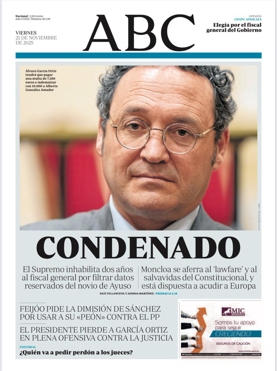 ChicoteLerena's tweet image. Portada histórica