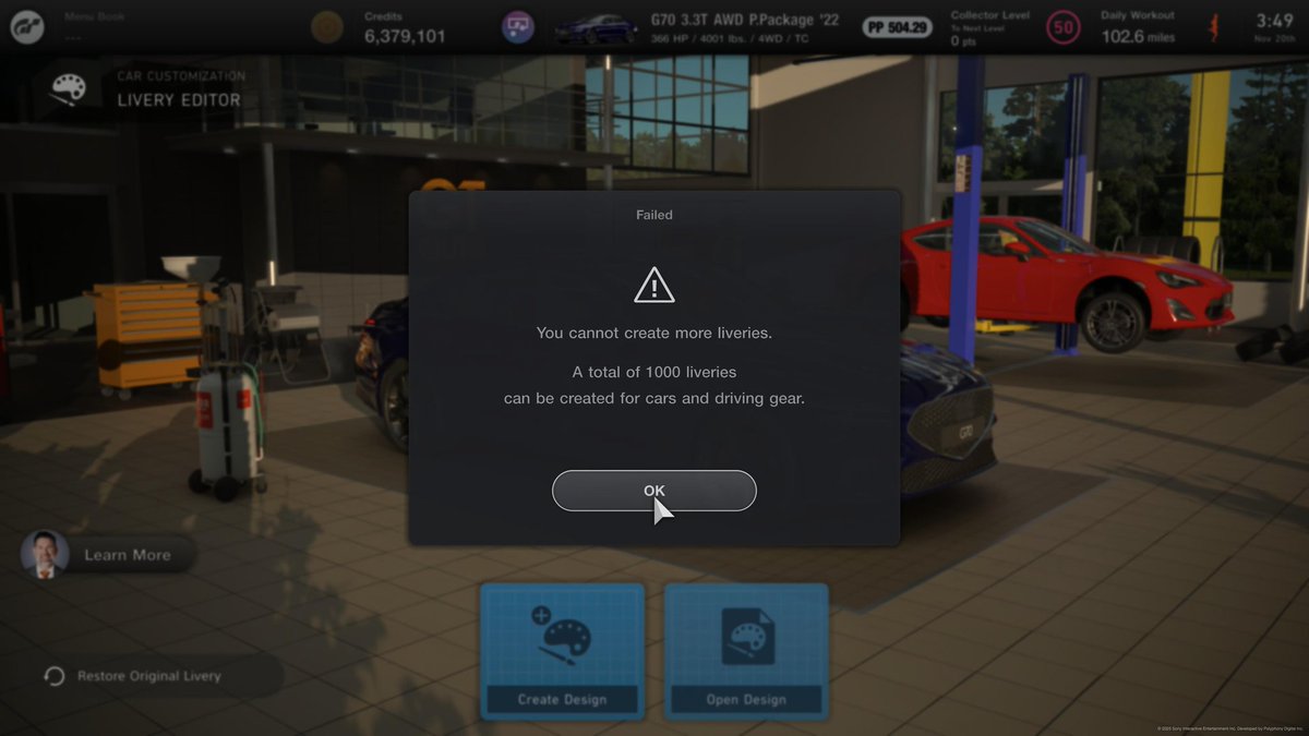 M3TALGAM3R's tweet image. I was not aware there was a cap on the amount of liveries I could create 😒