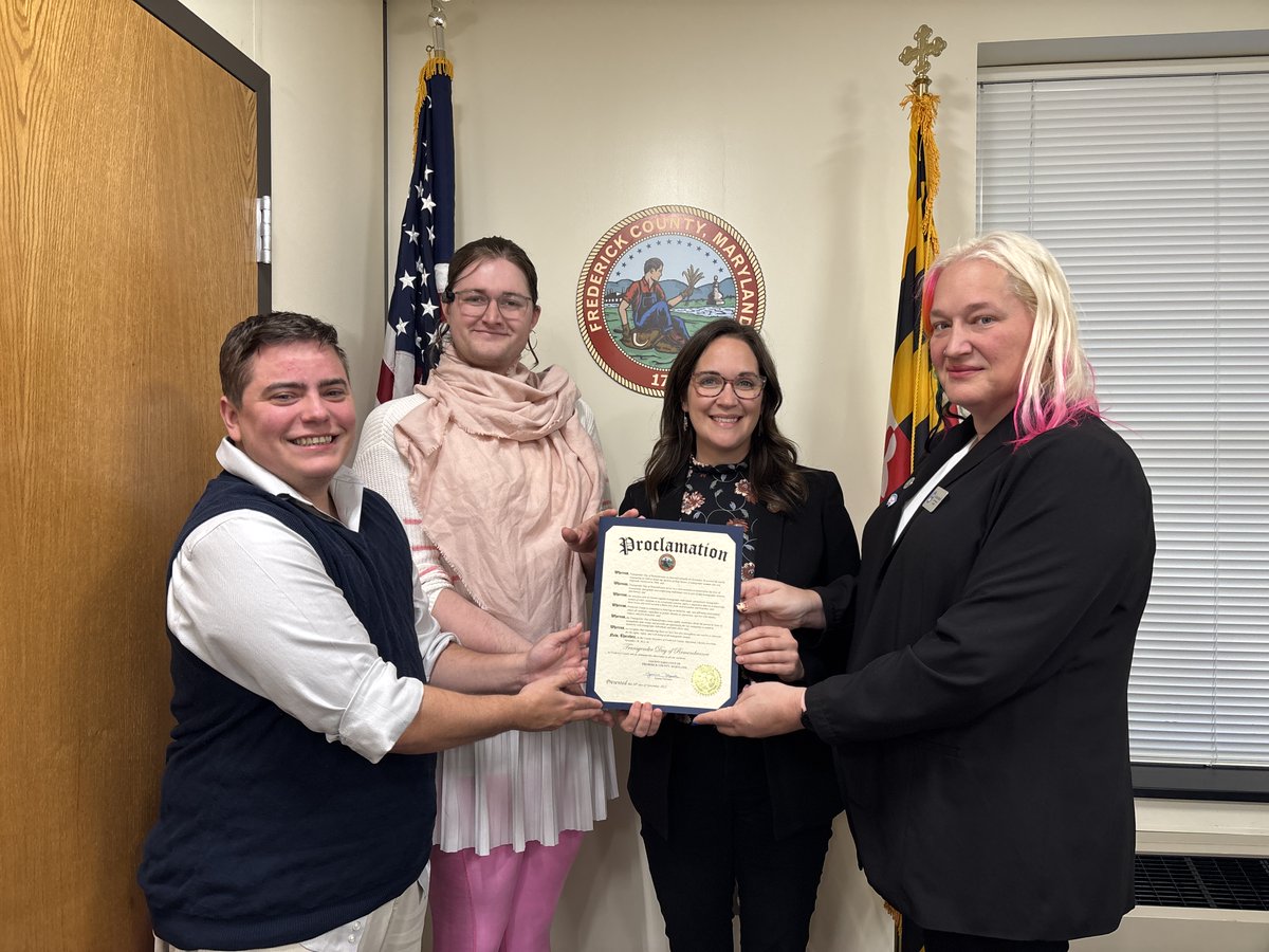Today is Transgender Day of Remembrance, a moment to honor those we’ve lost to anti-trans violence. In Frederick County, we reaffirm our commitment to standing against hate and bigotry, ensuring that all our neighbors can live freely and authentically.