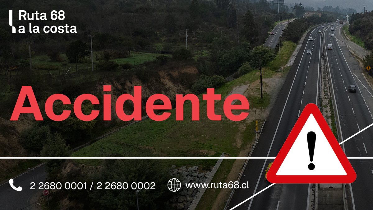 🔴[ALERTA] Accidente en el sector inicio enlace #CuracavíPoniente con dirección a #Santiago. Pista restringida. Información en desarrollo, se ampliarán más detalles una vez que personal llegue al lugar. Conduzca con precaución. <a href="/mop_chile/">Ministerio de Obras Públicas🇨🇱</a> <a href="/radiocarab/">Carabineros Radio</a> <a href="/biobio/">BioBioChile</a> <a href="/TTISantiago/">TransporteInforma Región Metropolitana De Santiago</a>