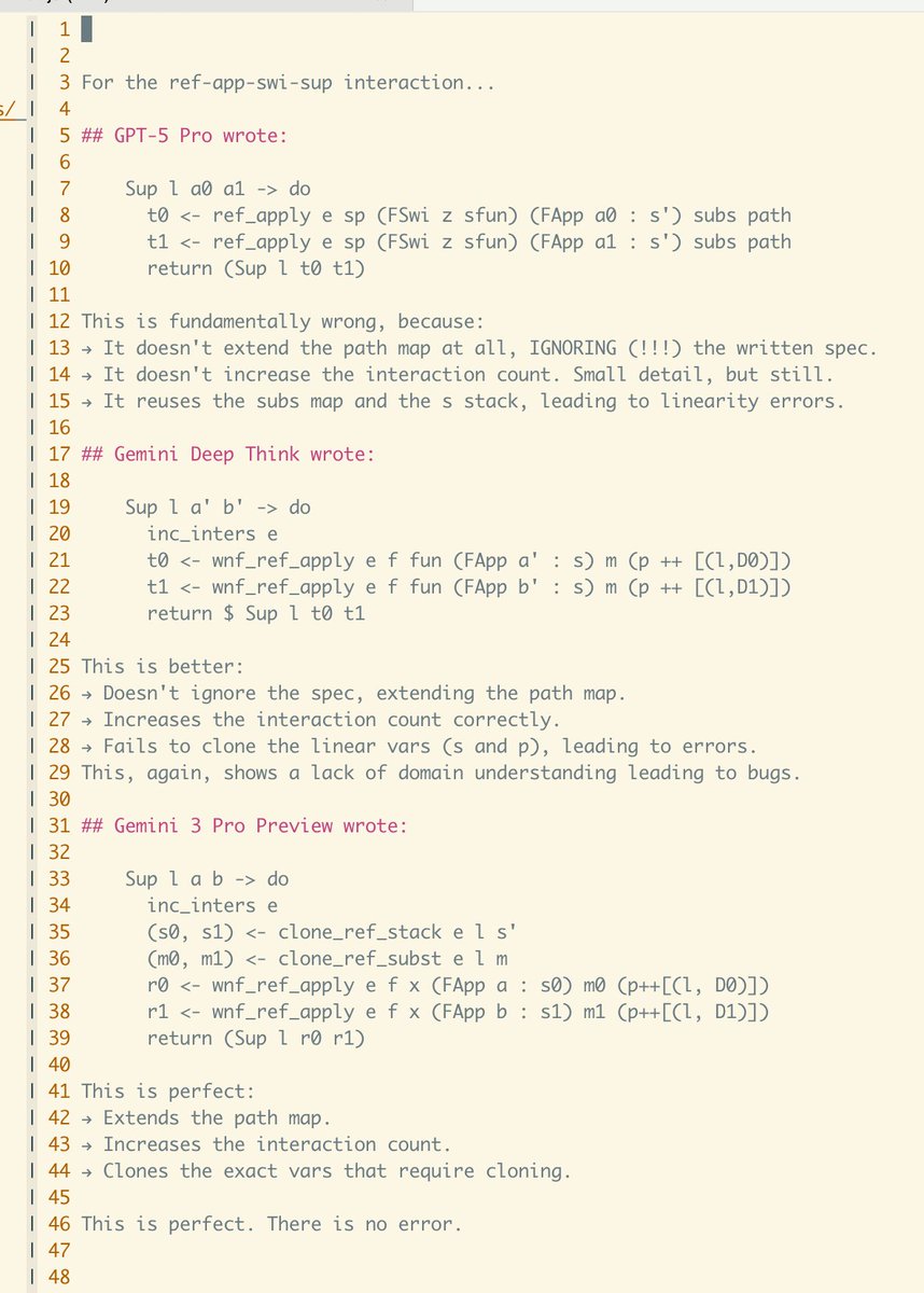Gemini code comparison