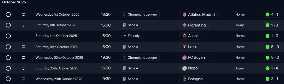NKejin's tweet image. INTER UPDATE OCTOBER 2025 🔵⚫️
- Results Serie A matches + CL (😱)
- Serie A League Table
- Champions League Table
- Tactic 

#FM26 #Inter