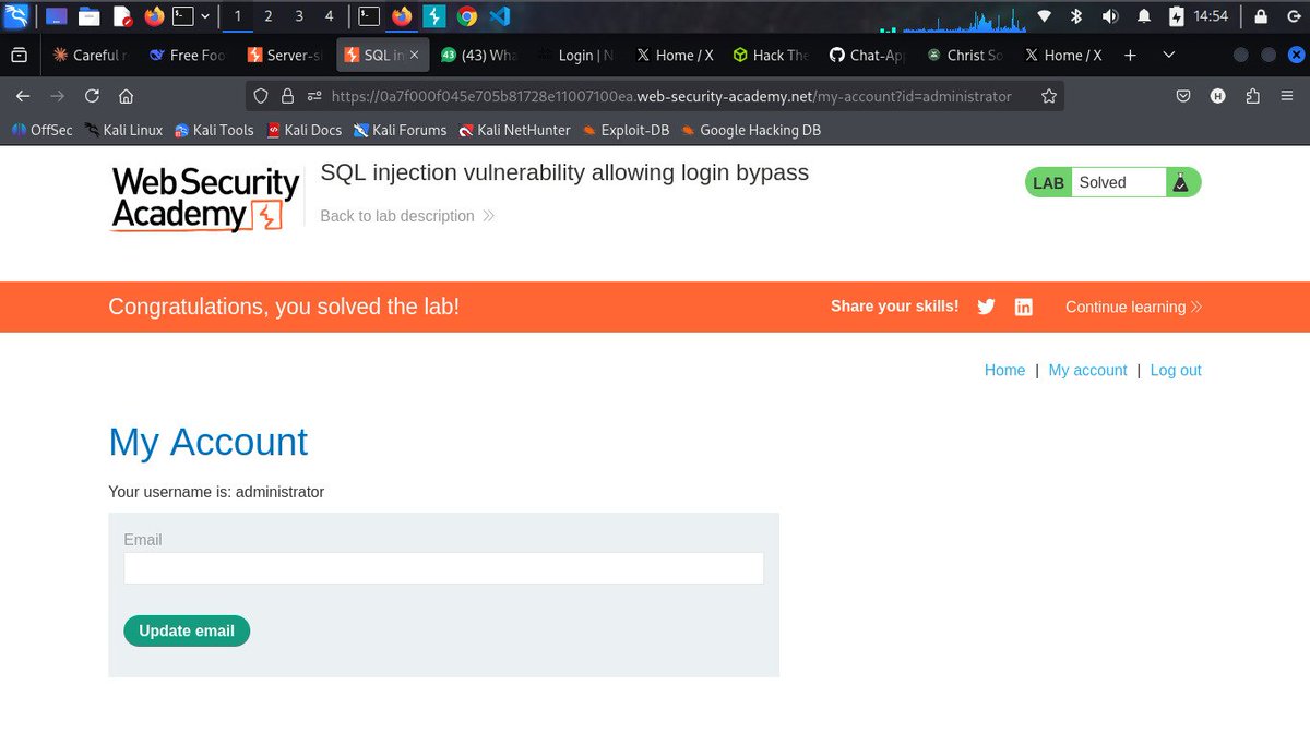 DarkshadeMalaga's tweet image. #Day2/100 of learning cyber security 
Completed all 52 server-side vulnerability labs on PortSwigger 🏆
@cybergirl_io
@commando_skiipz
@h4ruk7
#Cybersecurity #WebSecurity #BugBounty #InfoSec #Hacking