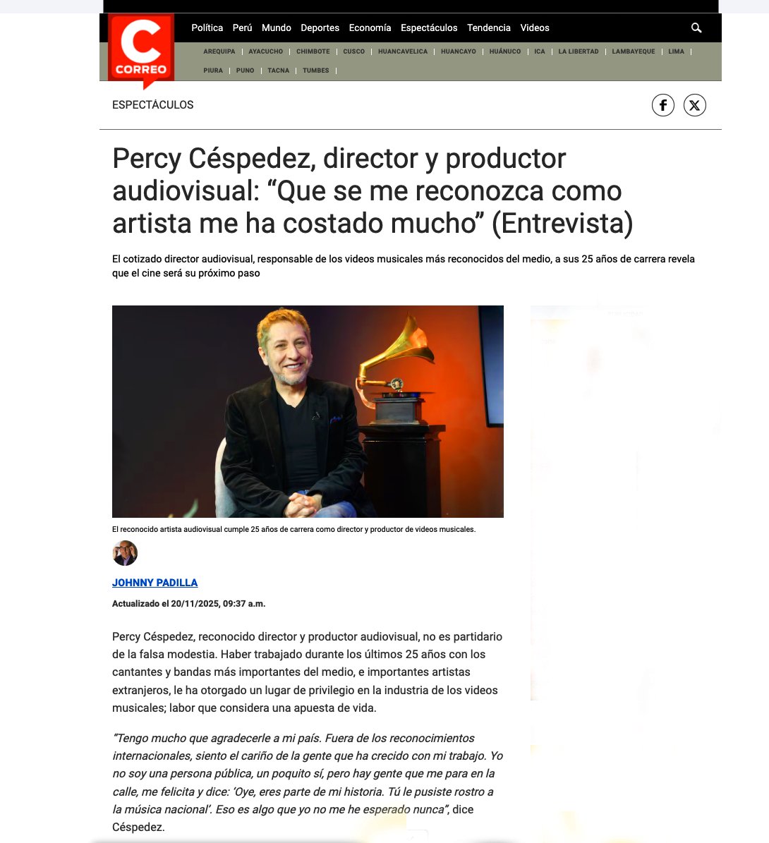 Gracias <a href="/diariocorreo/">Diario Correo</a>  Correo Excelente Entrevista!