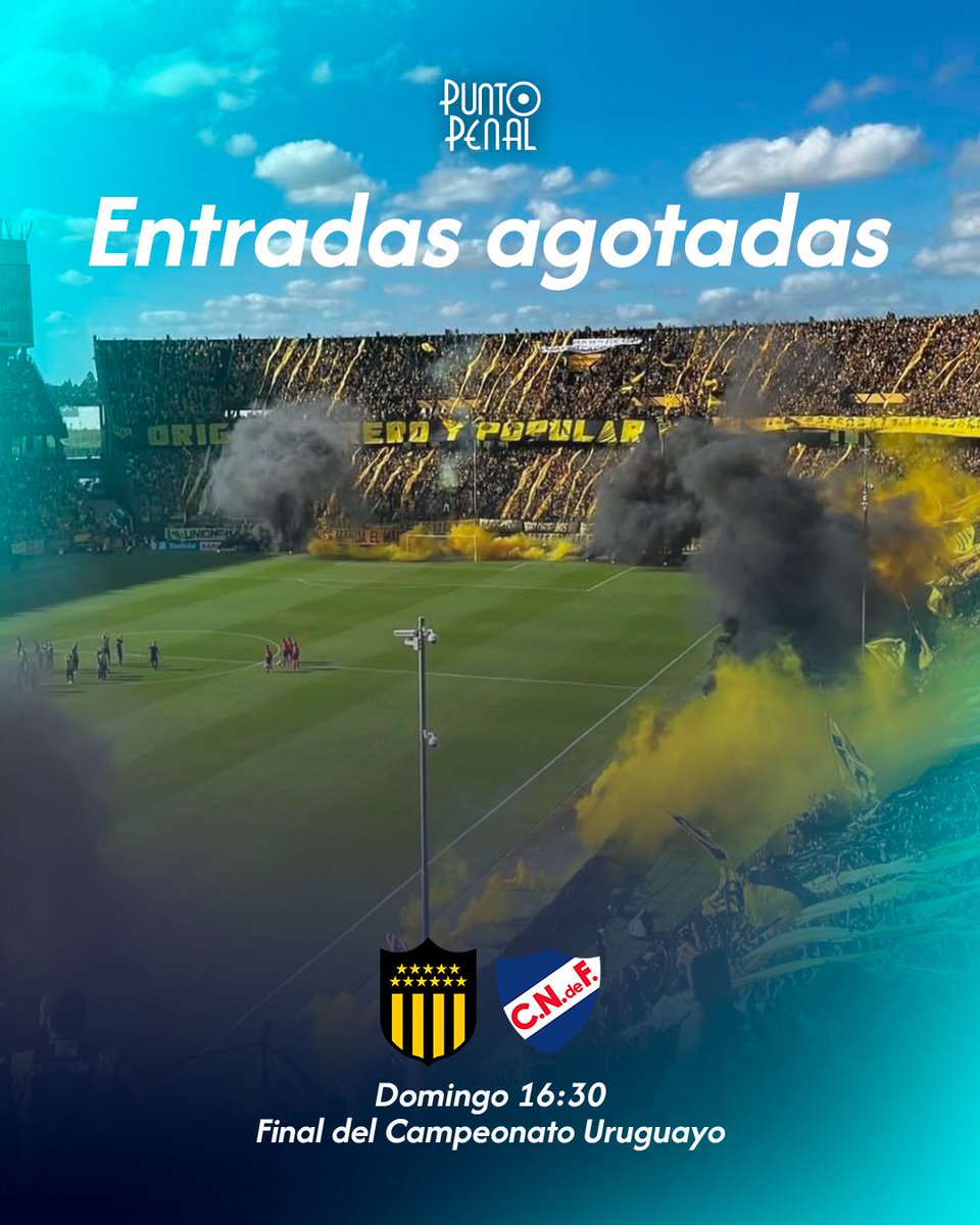🏟️ 𝗣𝗘𝗡̃𝗔𝗥𝗢𝗟 𝗔𝗚𝗢𝗧𝗢́ 𝗦𝗨𝗦 𝗘𝗡𝗧𝗥𝗔𝗗𝗔𝗦

Más de 40.000 personas presenciarán el domingo la primera final entre Peñarol y Nacional.