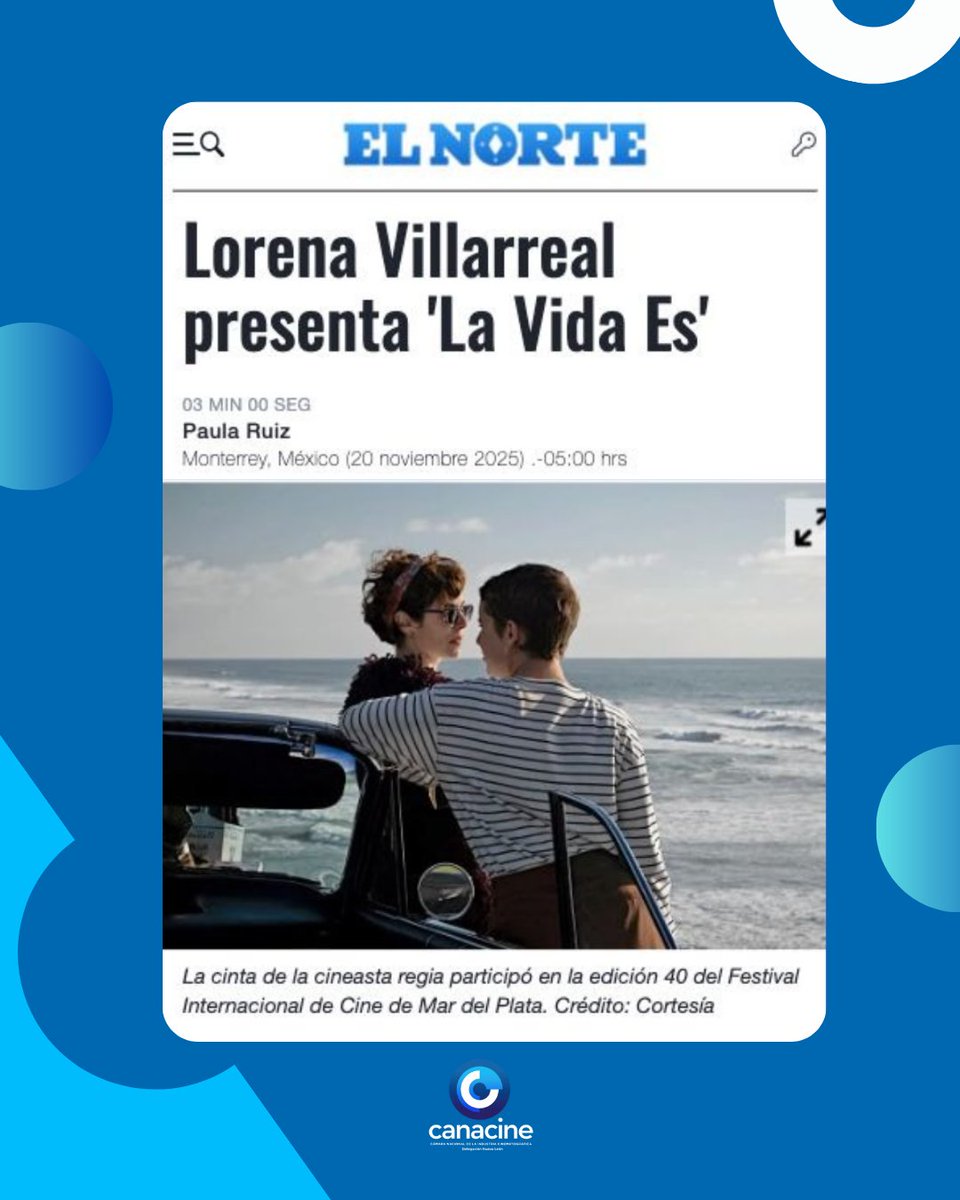 La cineasta regiomontana arrancó la ruta de festivales de su cinta que, además de dirigir, también es productora y guionista, de su tercer película #LaVidaEs que tuvo su premier mundial en <a href="/MarDelPlataFF/">Mar del Plata Film Festival</a> 

📰 <a href="/elnorte/">EL NORTE</a> 
🎬 <a href="/TulipPicturesmx/">Tulip Pictures</a>