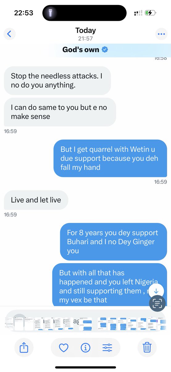 U am a coward abi but na you dey beg for my DM in 2023 because I was calling you out respectfully! You couldn’t engage me but you came begging in my DM ! You Dey call me coward ehh you Tosin wey dey for Exile ! Come back for Detty December my brother ! Come and enjoy APC country