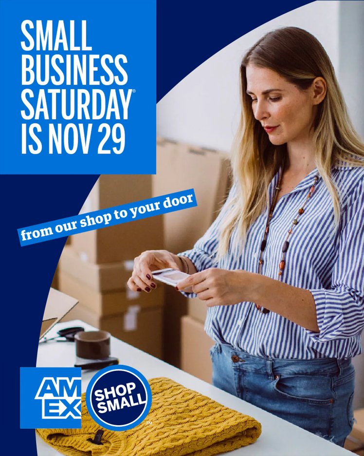 Shopping small doesn’t have to mean shopping in person. Many small businesses are online too! This #SmallBizSat, when you add to cart, you’re adding to your community’s success. 💻🛒💙

#AmexSBSChampion #ShopSmall #SBDC