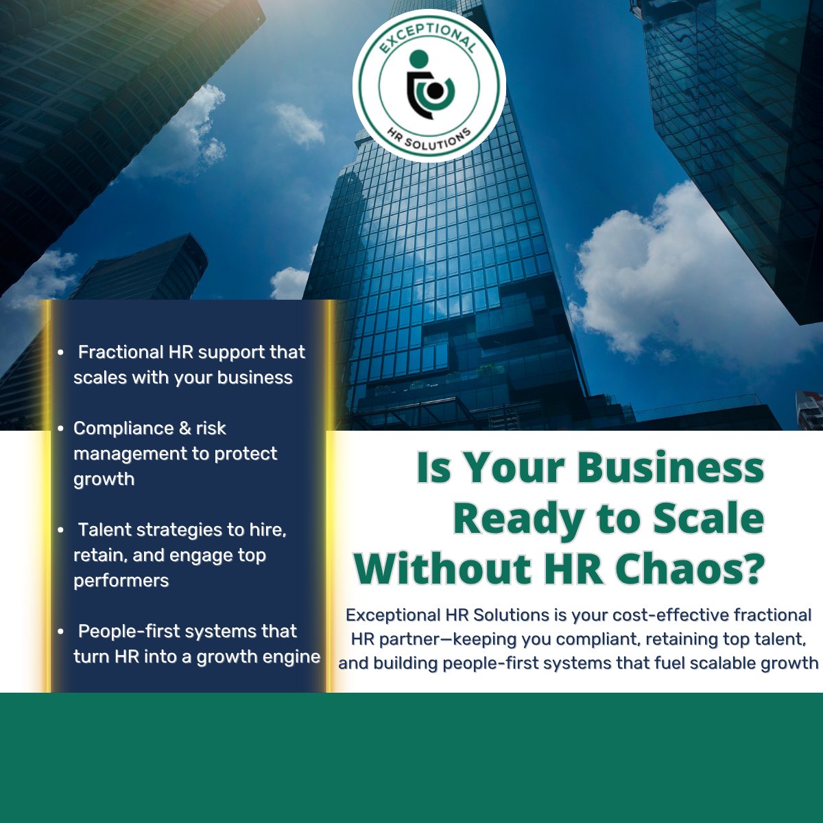 Exceptional_HR's tweet image. Scaling stops when HR chaos starts. Most founders wait too long and pay for it later. 

Exceptional HR gives you executive level HR support for a fraction of the cost so you stay compliant, protect revenue, and grow faster. 

Social@EHRShr.com or exceptionalhrsolutions.com/?utm_source=X(…