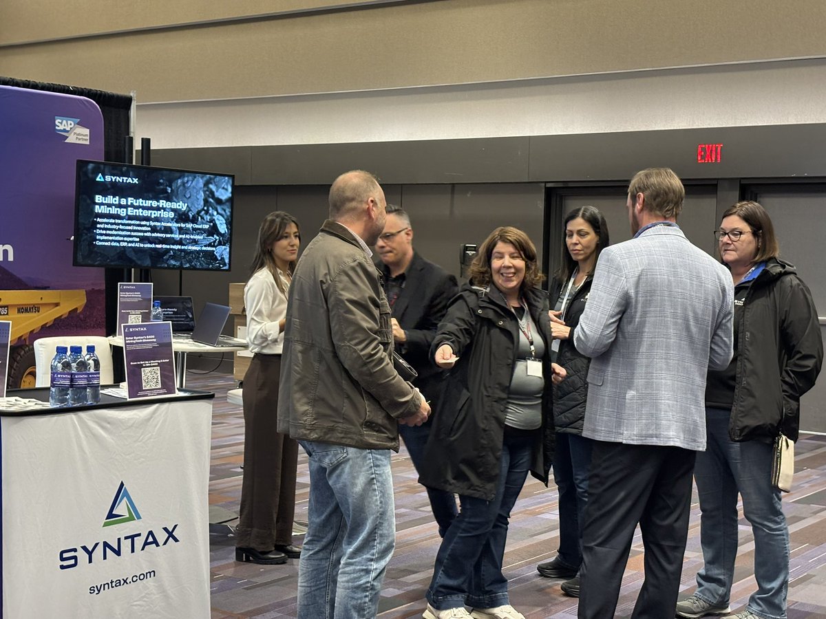 MiningTech1's tweet image. Spotlight on Syntax and SAP at MiningTech North America Conference &amp;amp; Expo in Vancouver. Great insights from Nick Cecil &amp;amp; Mark Crouse on cloud ERP strategies for Mining