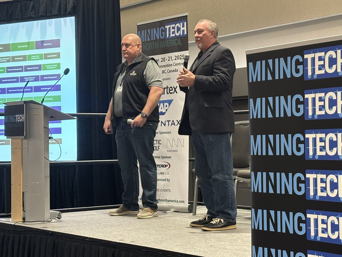 MiningTech1's tweet image. Spotlight on Syntax and SAP at MiningTech North America Conference &amp;amp; Expo in Vancouver. Great insights from Nick Cecil &amp;amp; Mark Crouse on cloud ERP strategies for Mining