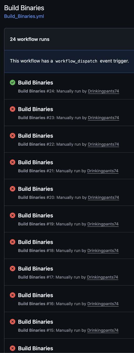DrinkingPants74's tweet image. WE&apos;RE BUILDING BINARIES OVER HERE!