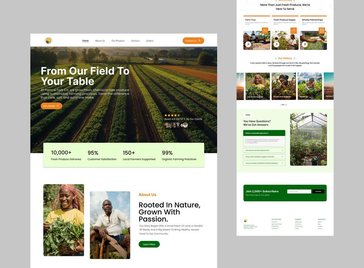 BadruAkiny's tweet image. I Just designed a modern farm website focused on sustainability and fresh produce . 
Proud of my progress and open to feedback as I grow in UI/UX! #UIDesign #UIUXDesign #DesignCommunity