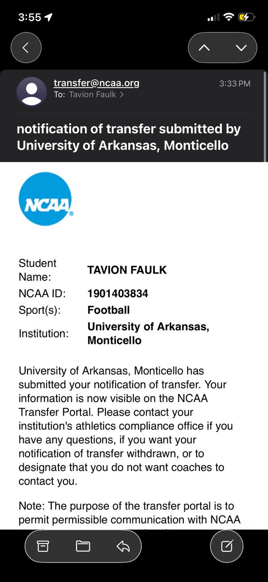 TavionFaulk's tweet photo. With coach Jackson stepping down as head coach of UAM, I have decided to enter name in the transfer portal until further notice. 

1 year of eligibility (2 with appeal)
6’0 194lbs
- week 4 potw 
- All conference quarterback 
- Team captain 
- strong thrower, physical runner. https://t.co/DlVSI6ngNu