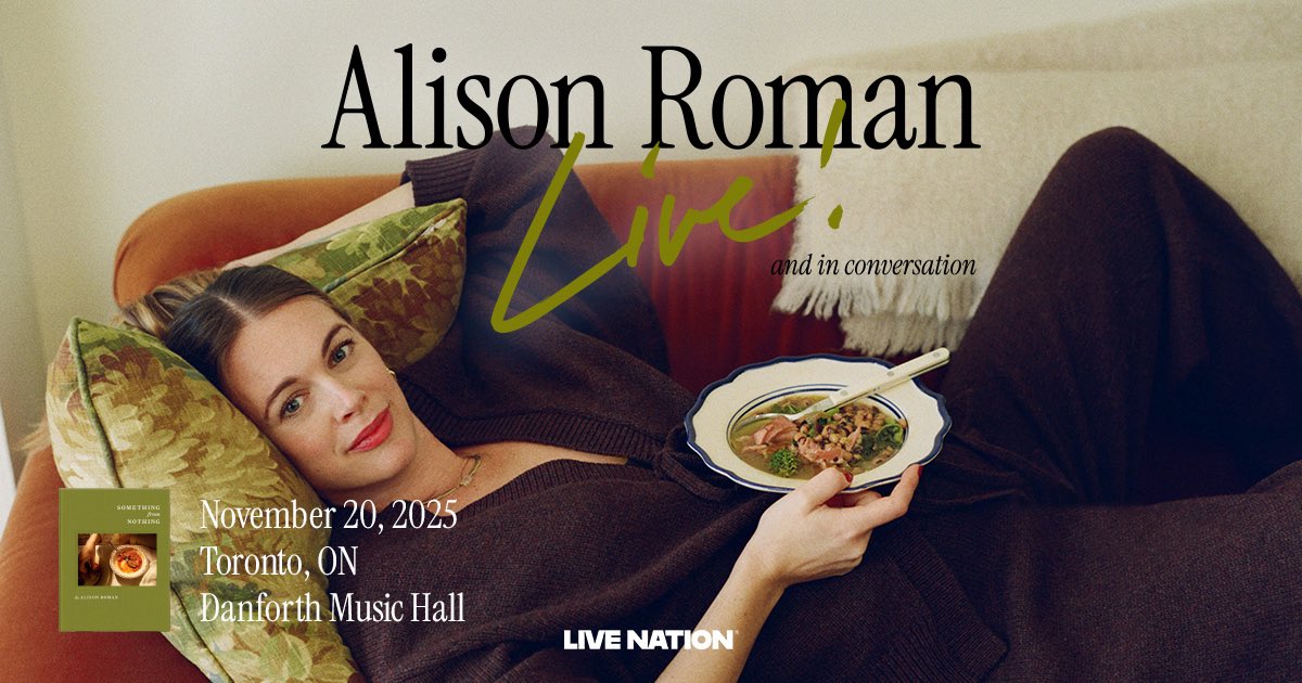 TheDanforthMH's tweet image. TONIGHT: Alison Roman is taking the stage at Danforth Music Hall for an evening of sharp stories, big laughs, and perfect chaos!🍝
Set times below:
6:30PM - Doors
7:45PM - Alison Roman
*all set times are subject to change
🎟️: ticketmaster.ca/alison-roman-l…